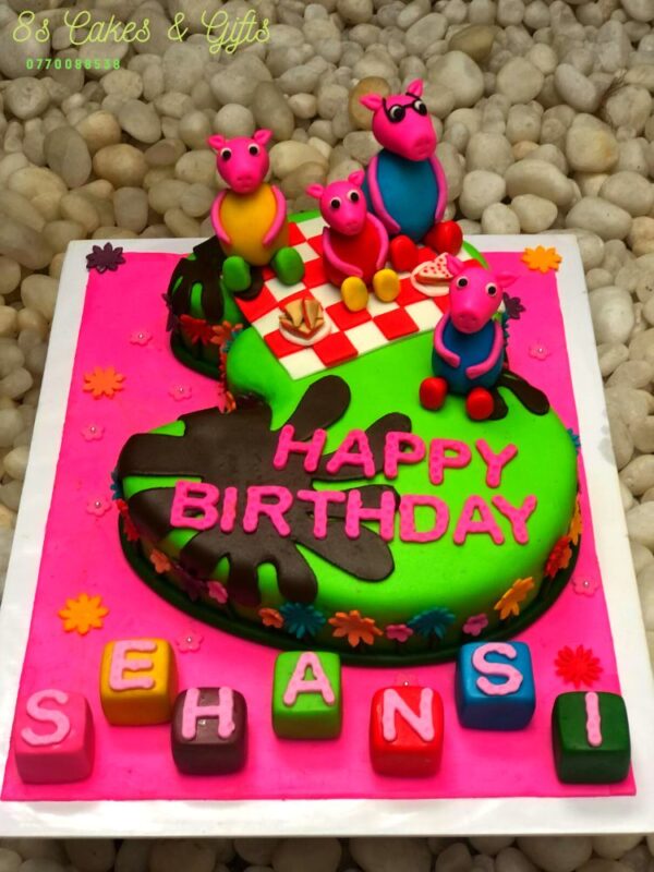 Peppa cartoon birthday cake