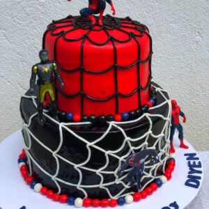 Spider man theme cake