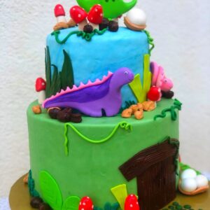 dinosaur theme cake