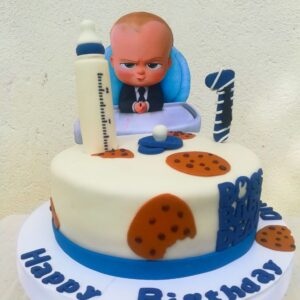 Fondant boss baby cake