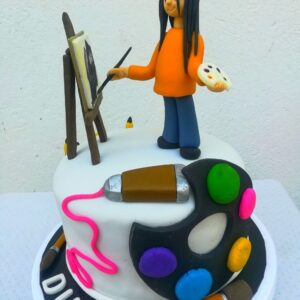 Painting girl cake