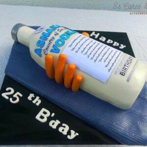 bottle on hand cake