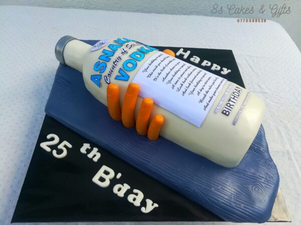 bottle on hand cake