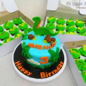 dinosaur theme cake for a birthday