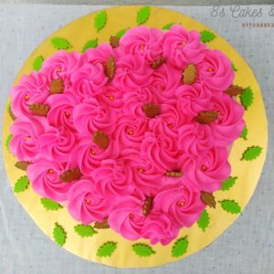 heart roses cake