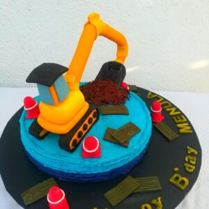 cartoon backhoe loader cake