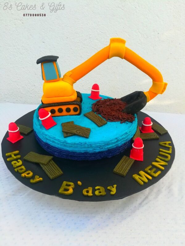 backhoe loader birthday cake