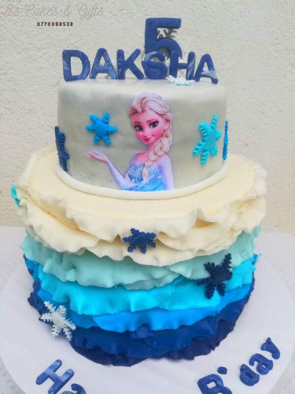 Elsa theme birthday cake