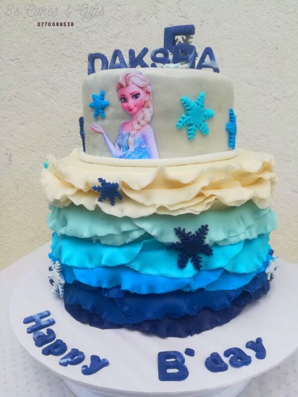 Elsa frock birthday cake