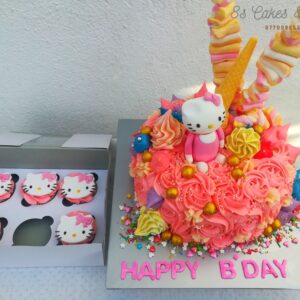 colorful hello kitty cake