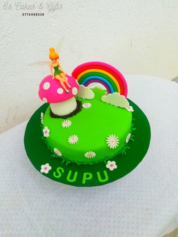 Tinkerbell on mushroom cake