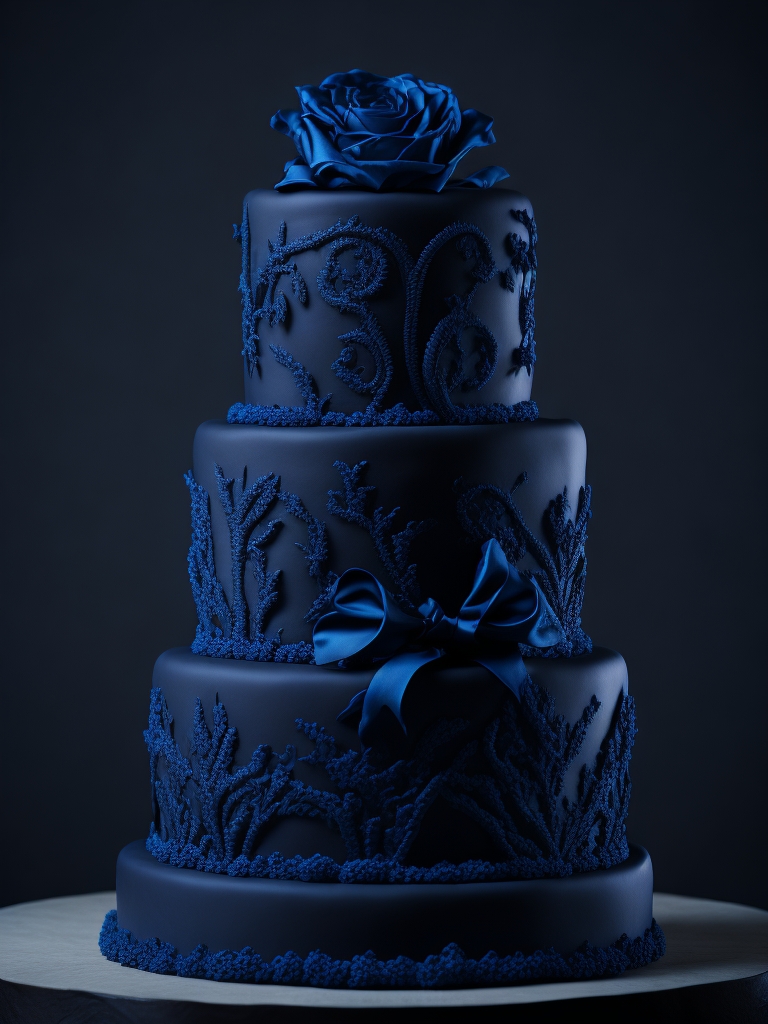 dark blue wedding cake