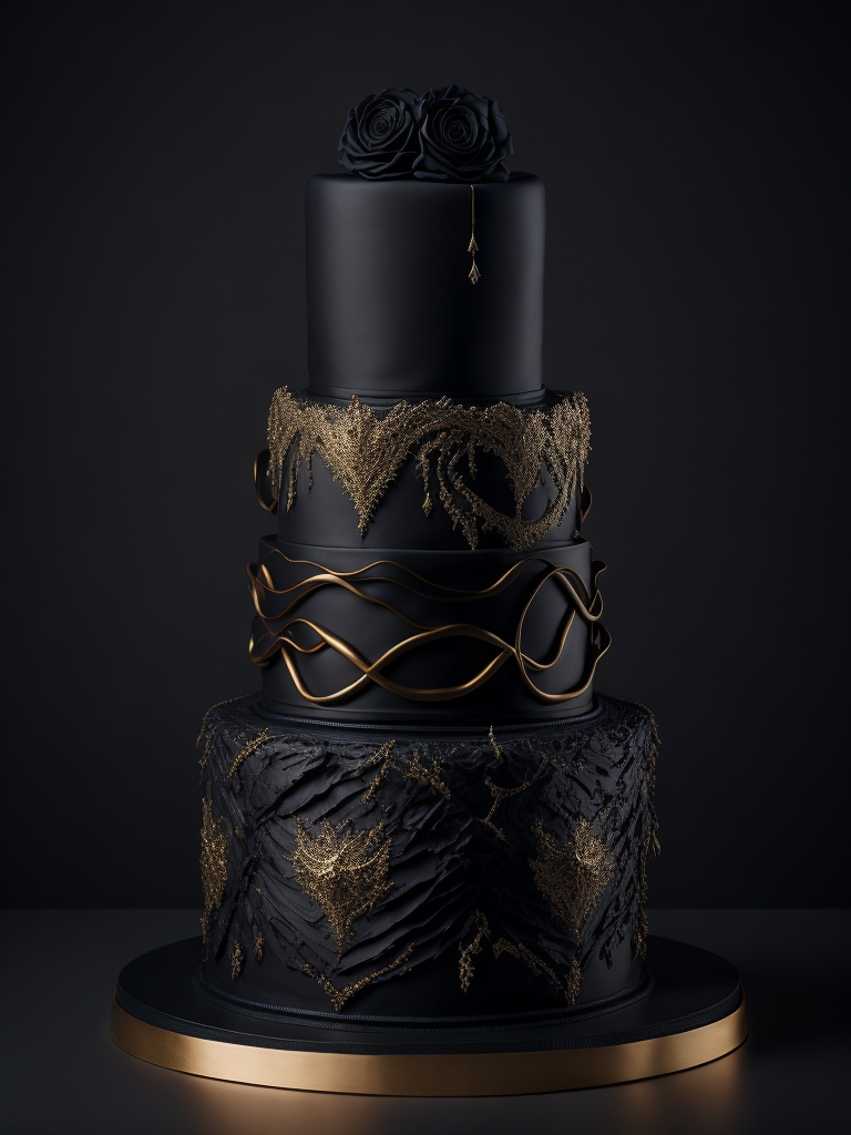 dark gold wedding cake