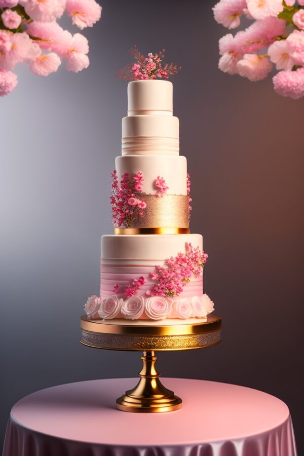 wedding cake tower with seven layers