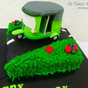 Fondant three-wheeler cake