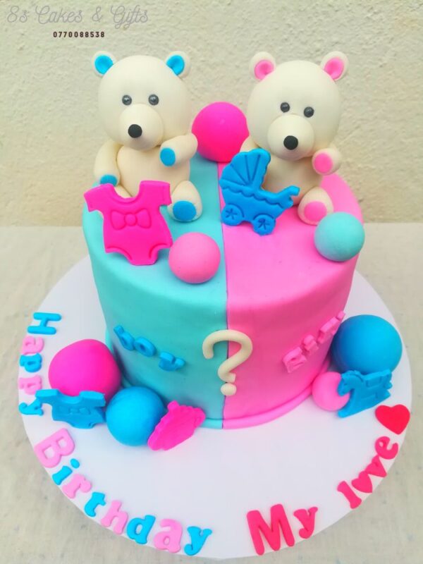 Birthday cake for Twin pregnant wife