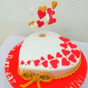 heart shape fondant birthday cake