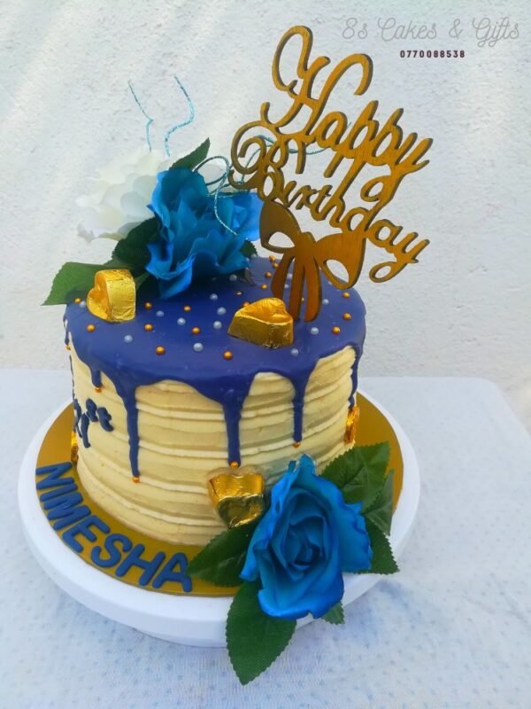 chocolate drip birthday cake