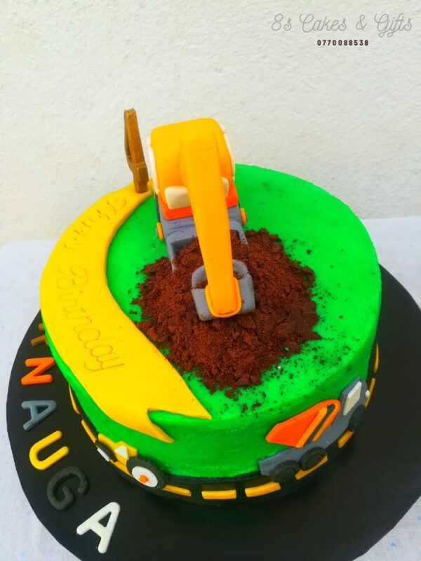 Backhoe cake in Sri Lanka