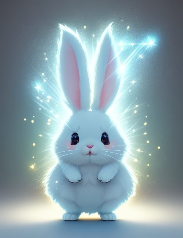 Shining cute bunny photo