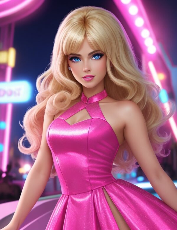 Barbie Girl in Cinematic Lights Free Downloadable Image